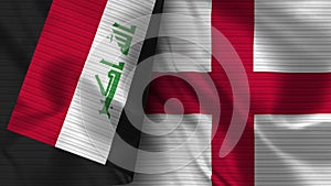 England and Iraq Realistic Flag Ã¢â¬â Fabric Texture Illustration
